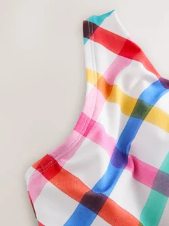 Multicolore/Blanc à Carreaux vifs - F - Haut de bikini K Ultimate Support Raccourci Wired