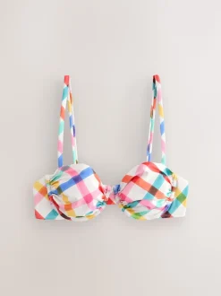 Multicolore/Blanc à Carreaux vifs - Haut de bikini non rembourré avec armatures