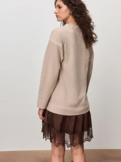 neutre - Jupe en dentelle pull 2en -1 douce