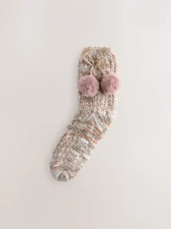 neutre - Lot de 1 chaussettes chaussons épaisses