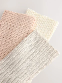 neutre - Lot de 3 paires de chaussettes côtelées à poignée chaude