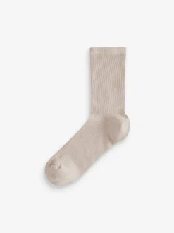 neutre - Lot de 4 paires de socquettes en maille côtelée