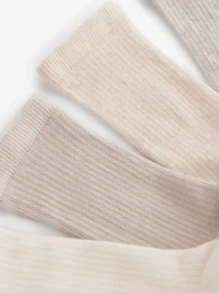 neutre - Lot de 4 paires de socquettes en maille côtelée