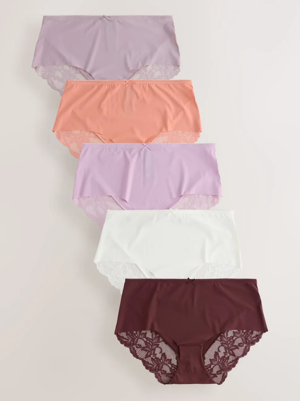 neutre - No VPL Lace Back Briefs 5 Pack