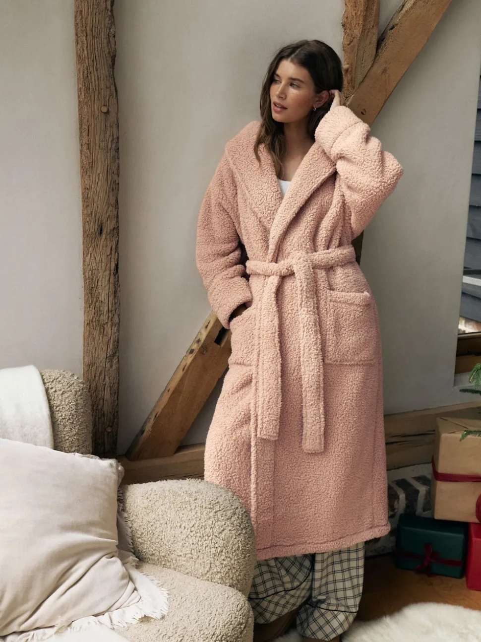 neutre - Robe de chambre en peluche