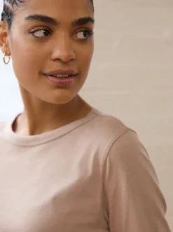 neutre - T-shirt à manches longues de cou d'équipage