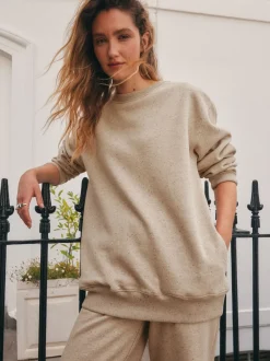 Neutre neutre - Sweat-shirt long Essentiels coupe décontractée avec poches