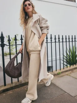 Neutre neutre - Sweat-shirt long Essentiels coupe décontractée avec poches