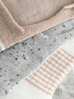 Neutre/gris Imprimé animal et Rayure - Paquet de chaussettes d'entraînement invisibles 4