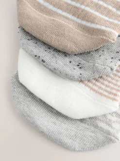 Neutre/gris Imprimé animal et Rayure - Paquet de chaussettes d'entraînement invisibles 4