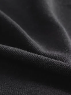 Noir - 100% coton Mancherons Col en V Mini robe
