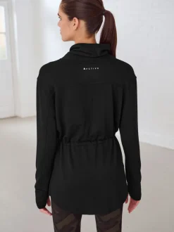 Noir - Active Col bénitier Sweat Top