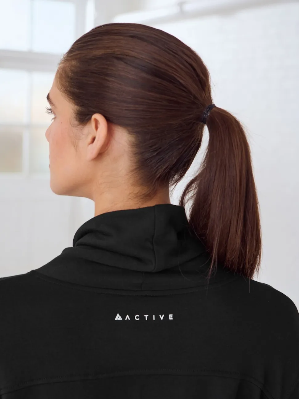 Noir - Active Col bénitier Sweat Top