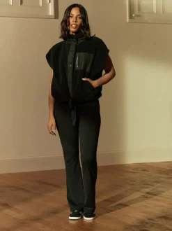 Noir - Active Wrap Waist Flared Leggings