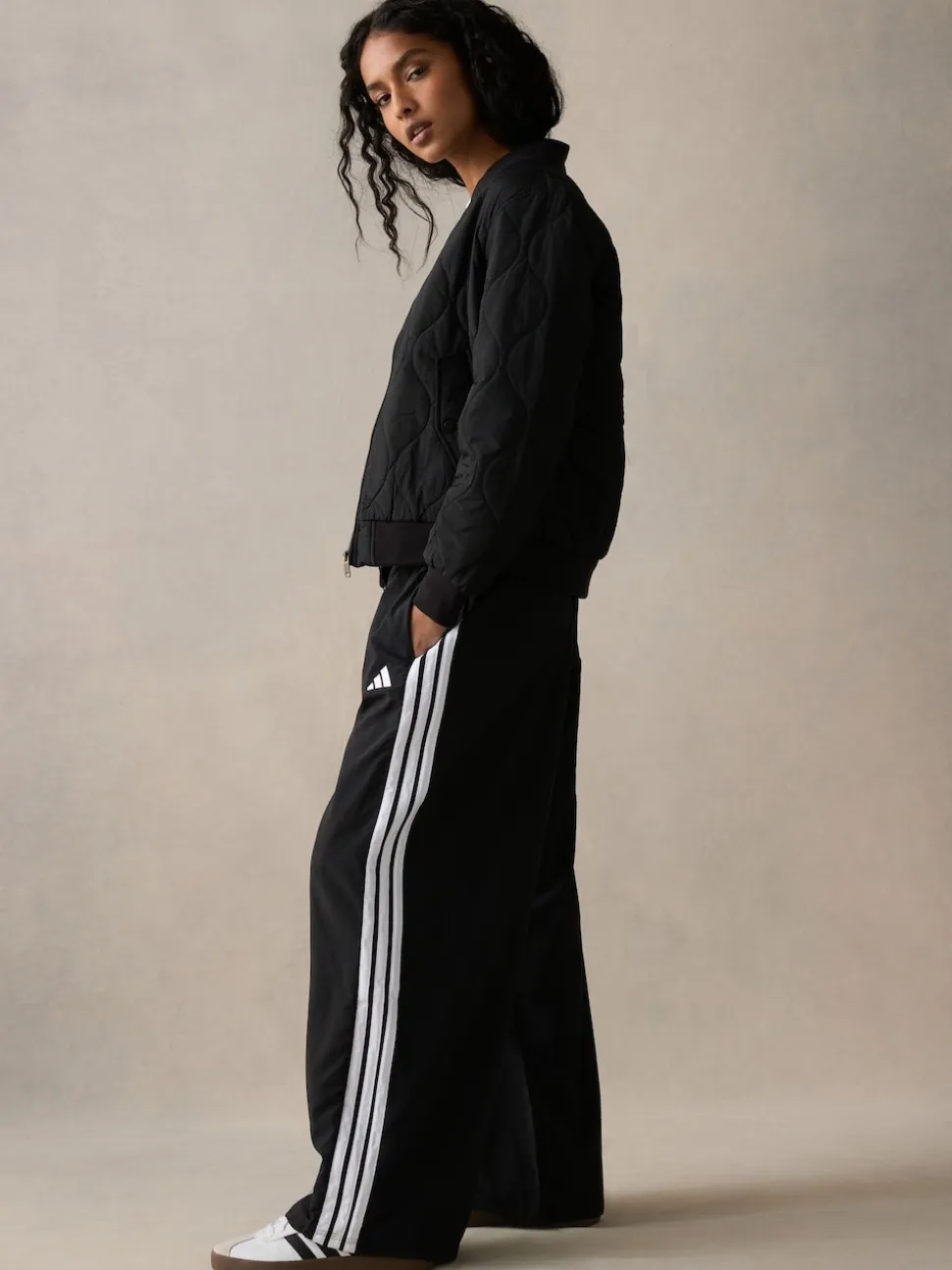 Noir - adidas Essentials Pantalons Amples à 3Rayures