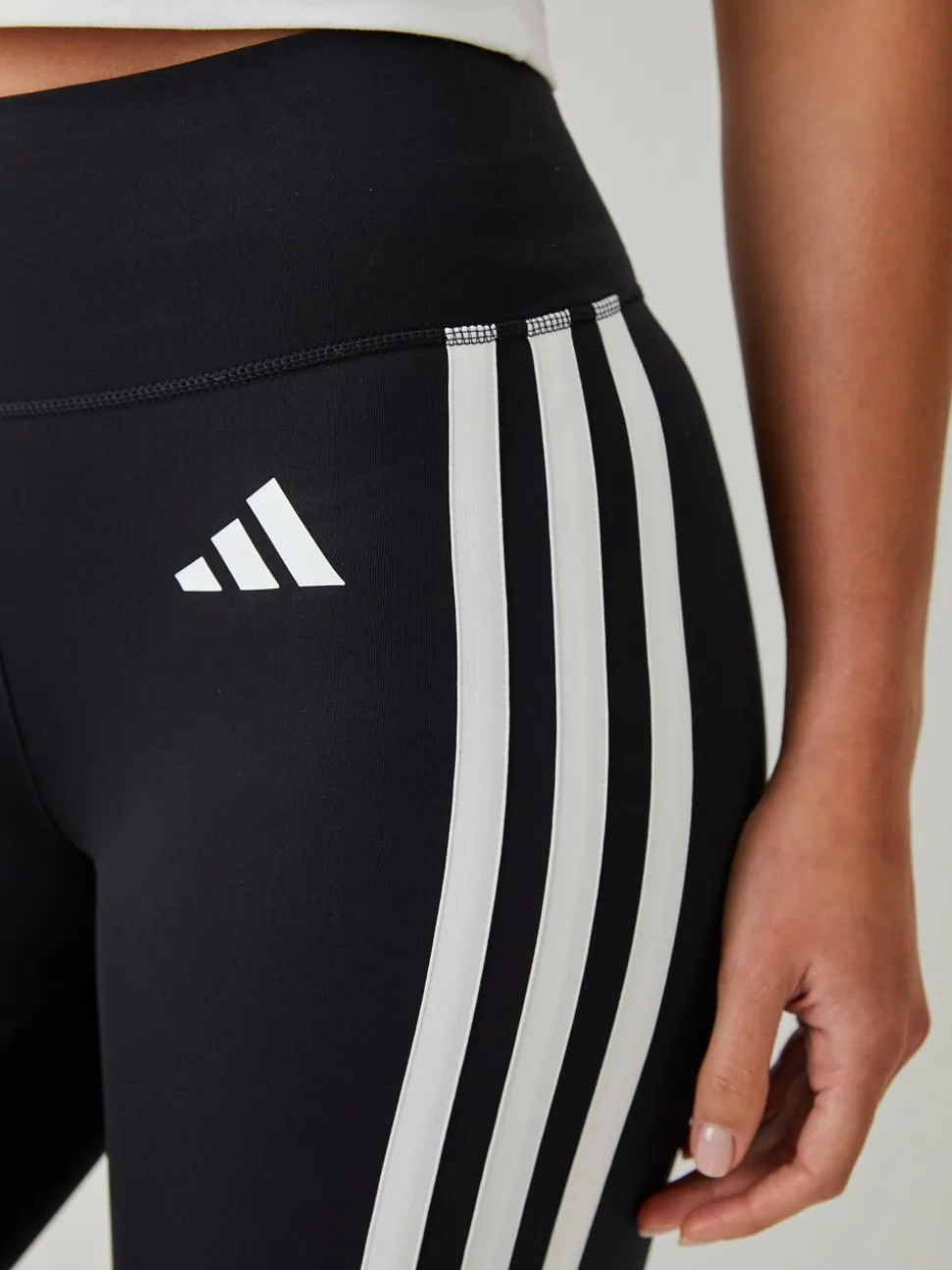 Noir - adidas Optime Essentials Workout 3-Rayures 3/4 Leggings