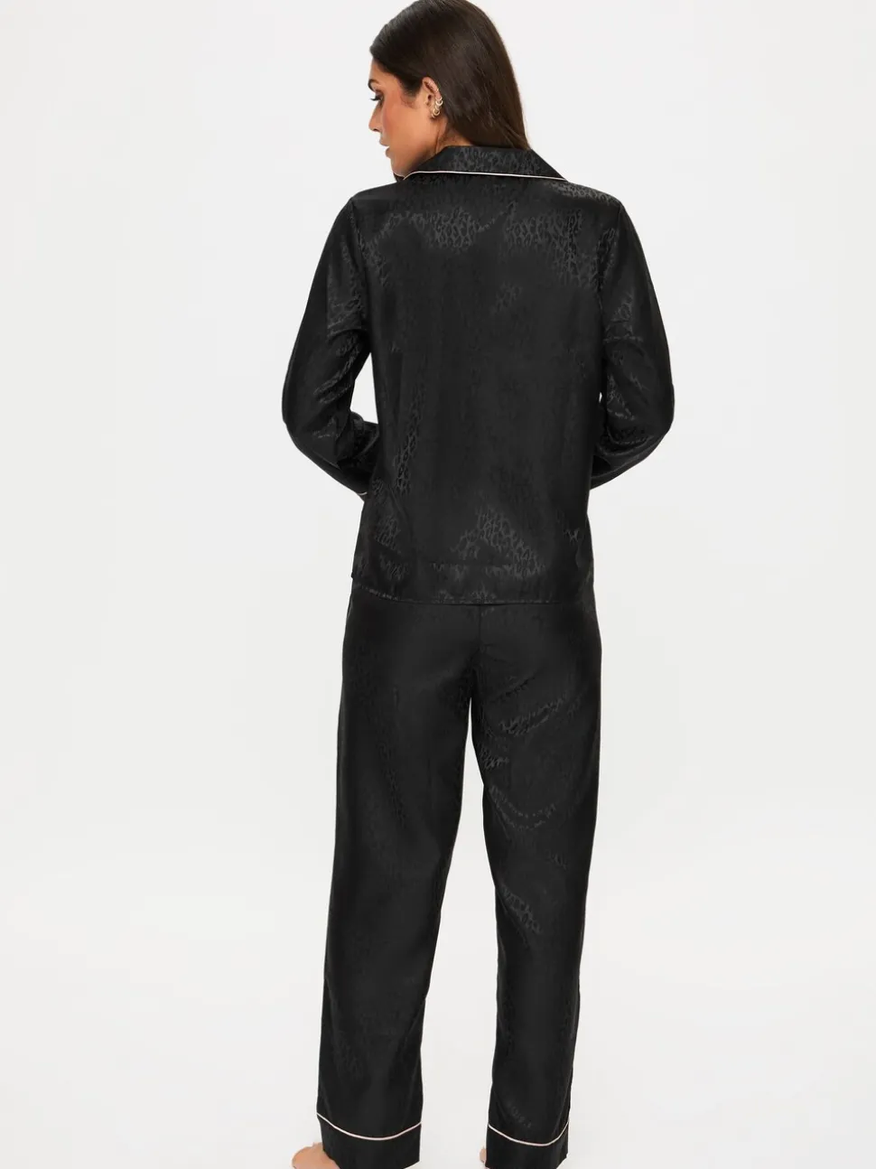 Noir - Ann Summers Pyjamas long en Satin Signature Ensemble