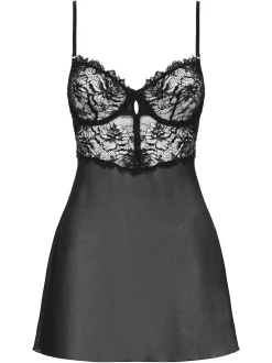 Noir - Ann Summers The Iris - Nuisette avec détails en dentelle