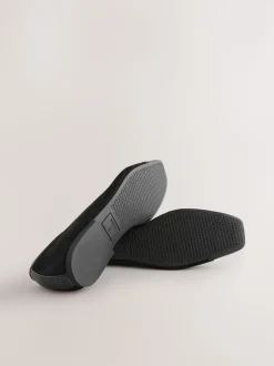 Noir - Ballerines à bout carré