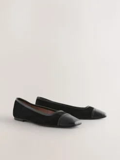 Noir - Ballerines à bout carré