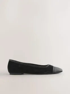 Noir - Ballerines à bout carré