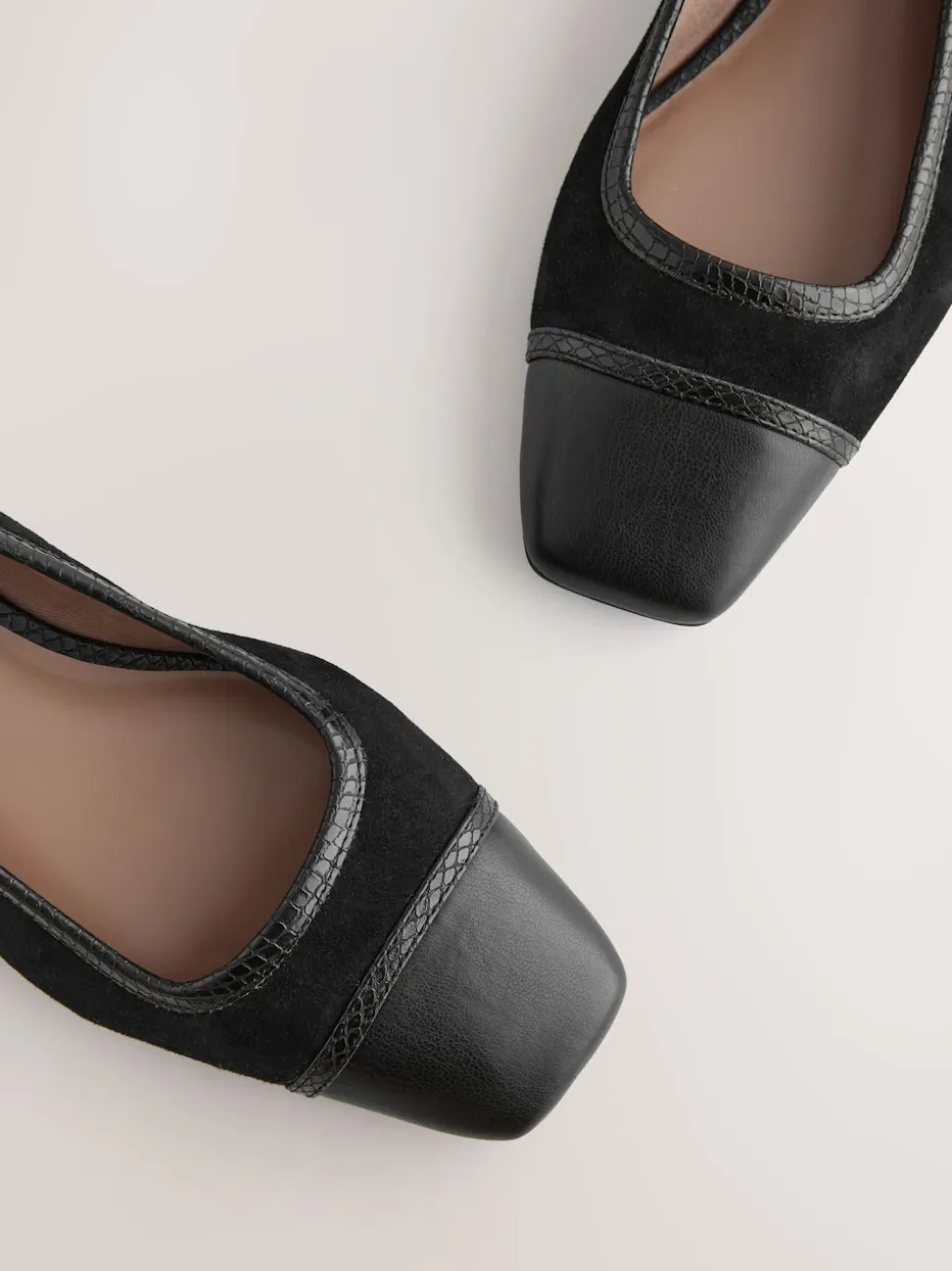 Noir - Ballerines à bout carré
