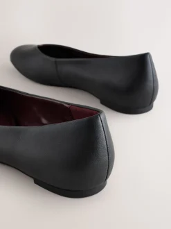 Noir - Ballerines Forever Comfort® en cuir à bout carré