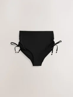 Noir - Bas de bikini froncé