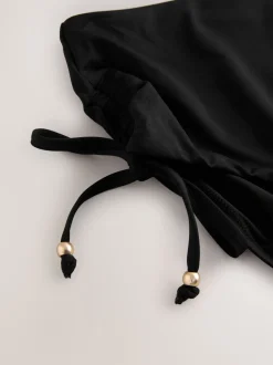 Noir - Bas de bikini froncé