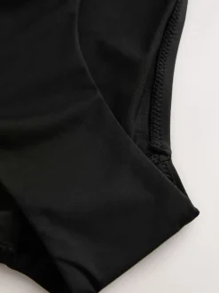 Noir - Bas de bikini froncé