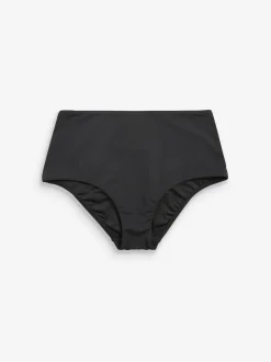 Noir - Bas de bikini mi-long à contrôle du ventre