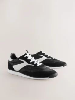 Noir - Baskets à lacets avec empiècement