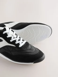Noir - Baskets à lacets avec empiècement