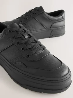 Noir - Baskets à lacets épaisses Cleat