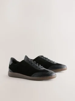 Noir - Baskets Brogue en cuir à lacets