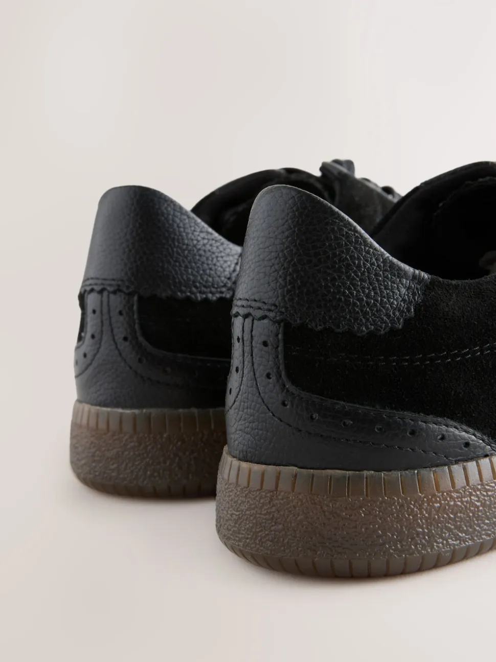 Noir - Baskets Brogue en cuir à lacets