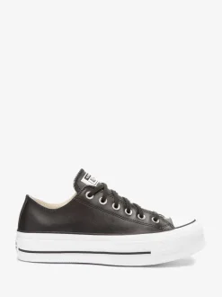 Noir - Baskets Converse Platform Lift Chuck Ox en cuir