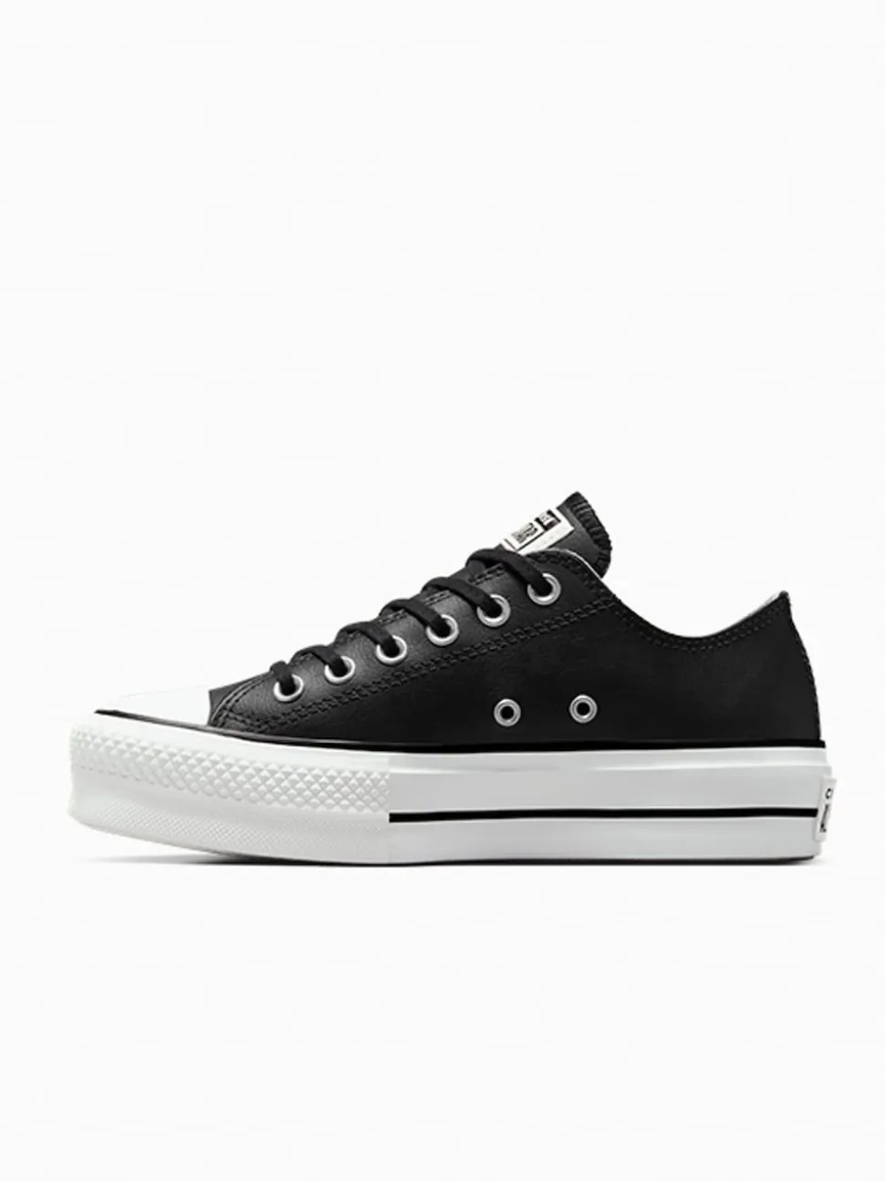 Noir - Baskets Converse Platform Lift Chuck Ox en cuir
