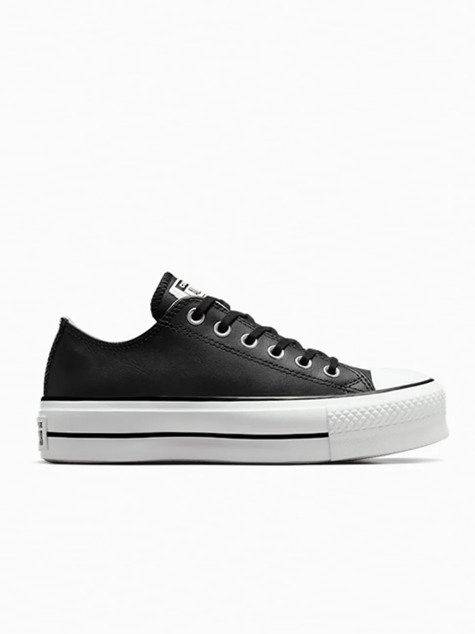 Noir - Baskets Converse Platform Lift Chuck Ox en cuir