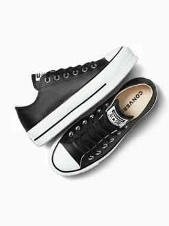 Noir - Baskets Converse Platform Lift Chuck Ox en cuir
