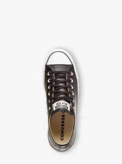 Noir - Baskets Converse Platform Lift Chuck Ox en cuir