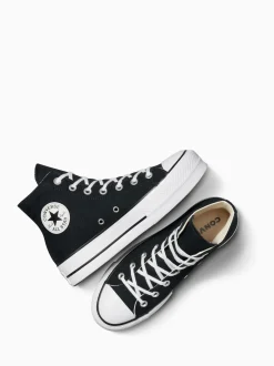 Noir - Baskets montante Converse pâle à plateformes élévatrices