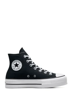 Noir - Baskets montante Converse pâle à plateformes élévatrices