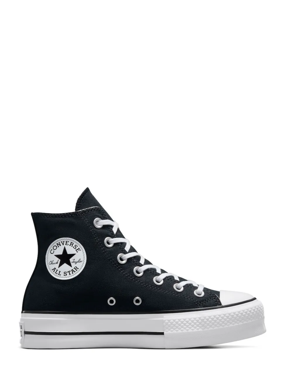 Noir - Baskets montante Converse pâle à plateformes élévatrices