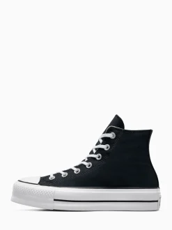 Noir - Baskets montante Converse pâle à plateformes élévatrices