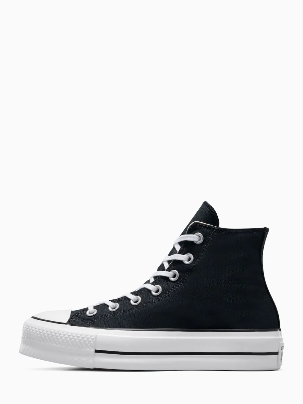 Noir - Baskets montante Converse pâle à plateformes élévatrices