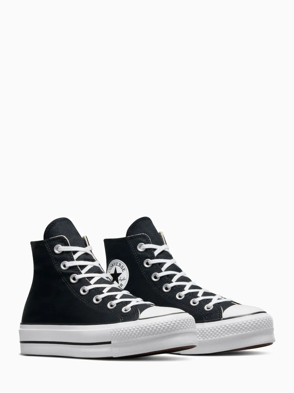 Noir - Baskets montante Converse pâle à plateformes élévatrices