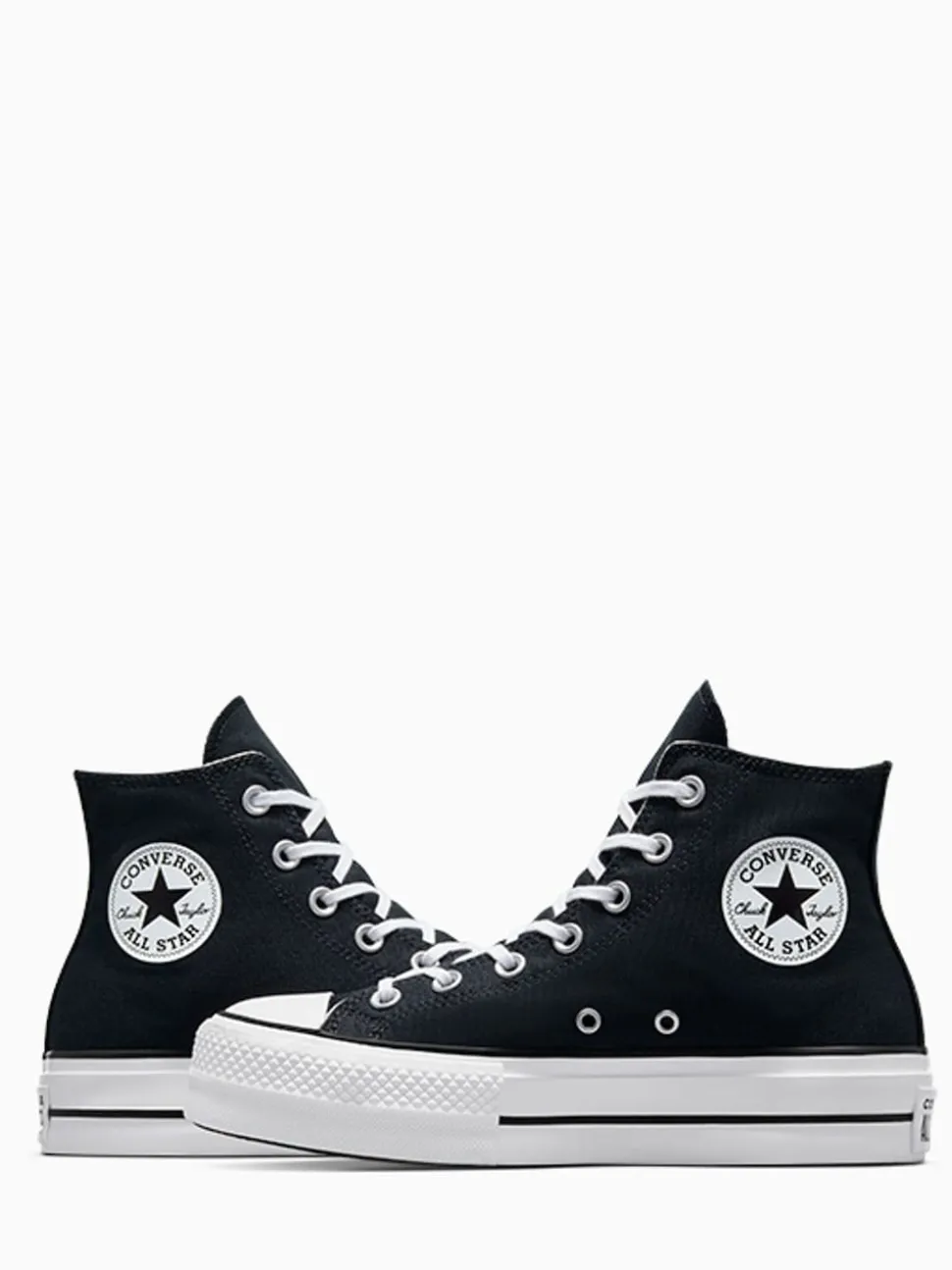 Noir - Baskets montante Converse pâle à plateformes élévatrices