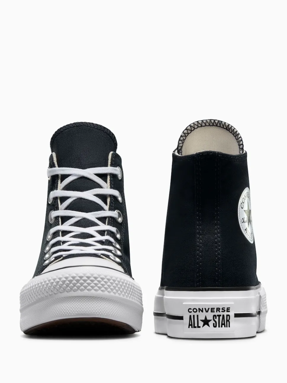 Noir - Baskets montante Converse pâle à plateformes élévatrices