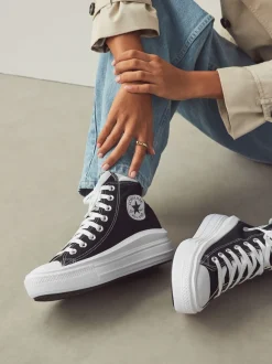 Noir - Baskets montantes Converse Move effet plateforme